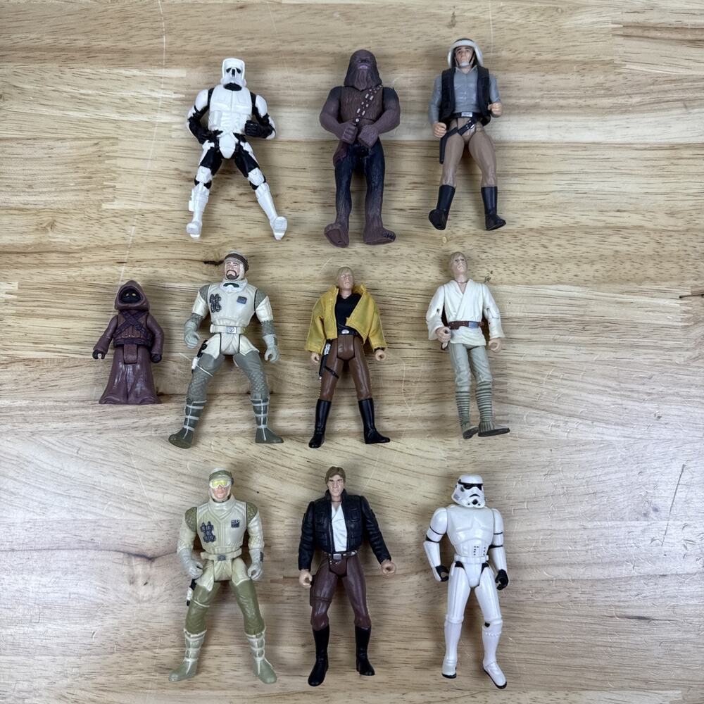 Vintage Lot Of 10 1990s Kenner Star Wars Action Figures 4”